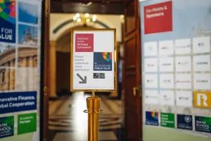 Welcome signage at Rhodes House, lill Global Symposium 2026, Rhodes House, Oxford